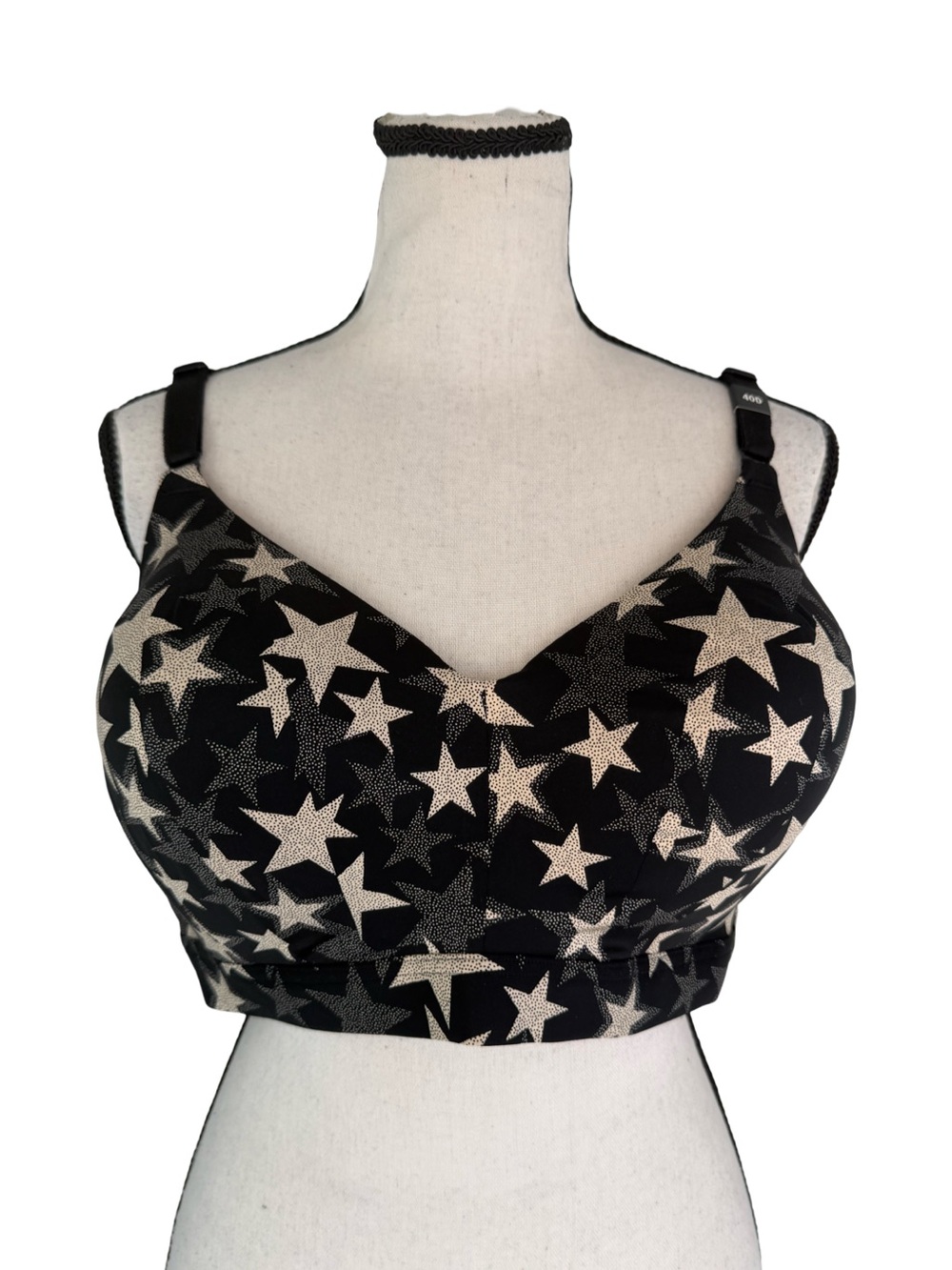 Torrid Curve 360 Back Smoothing Wire-Free Star Bra 40D NWT Black